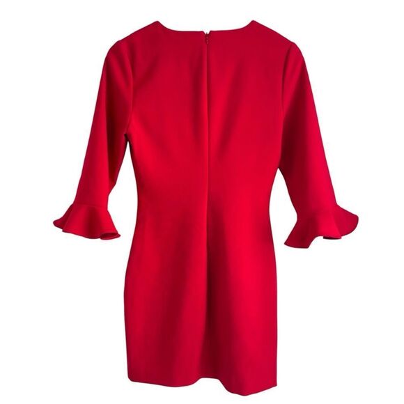 Likley Scarlet Red Bedford 3/4 Sleeve Sheath Dress Size 8 - Picture 6 of 9